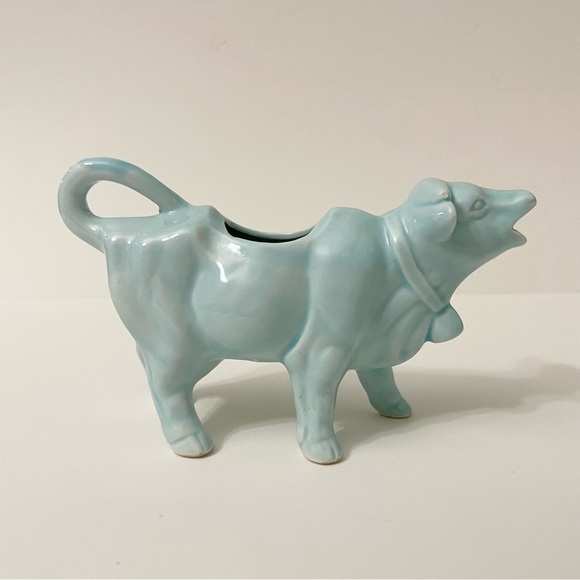 Vintage Blue Cow Creamer Pennsylvania Liberty Bell Delft Japan Spin Original - Picture 11 of 16